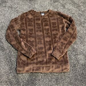 Weekending women’s xs brown teddy bear soft pullover crewneck sweatshirt